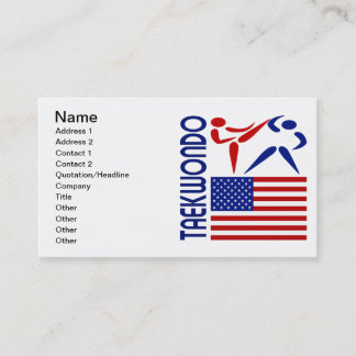 Cartão De Visita Os Estados Unidos de Taekwondo