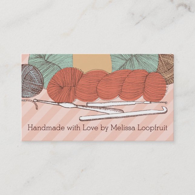 Cartão De Visita os ganchos de crochet feitos sob encomenda dos (Frente)