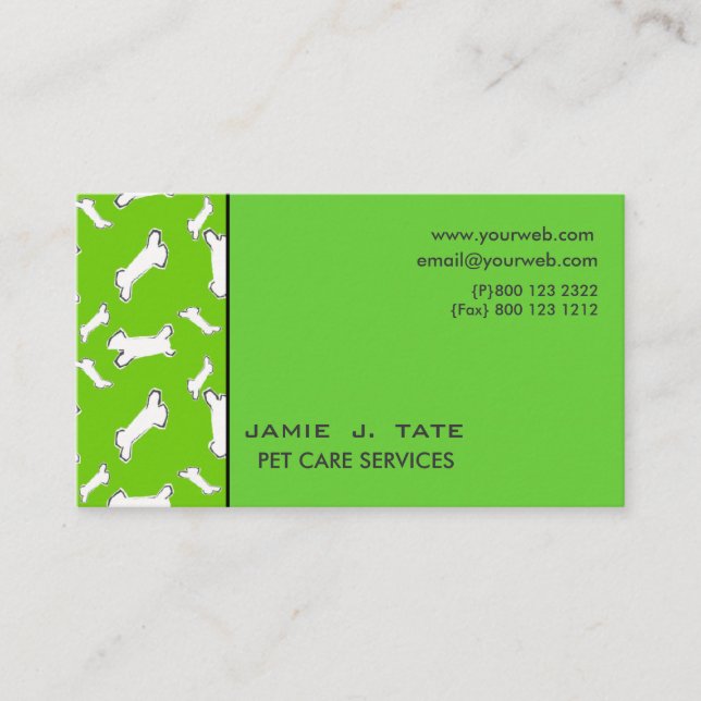 Cartão De Visita Ossos do cão (Frente)