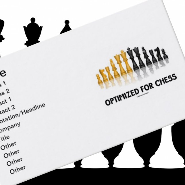 Cartão De Visita Otimizado Para Xadrez (Conjunto Refletivo De Xadre (Business card for any chess player who is "Optimized For Chess")
