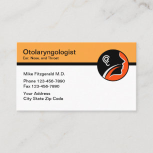 Cartão De Visita Otolaringologista Dor Nose Órsea Médico Moderno