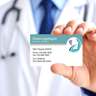Cartão De Visita Otolaringologista Dor Nose Órsea Médico Moderno