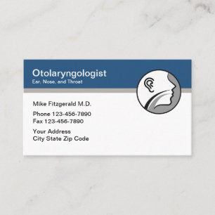 Cartão De Visita Otolaringologista Dor Nose Órsea Médico Moderno