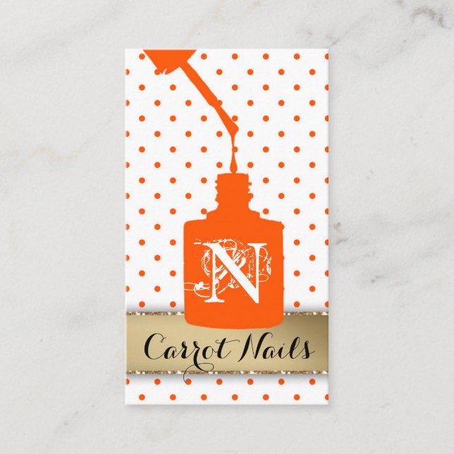 Cartão De Visita Ouro alaranjado do fundo do ponto do salão de (Frente)