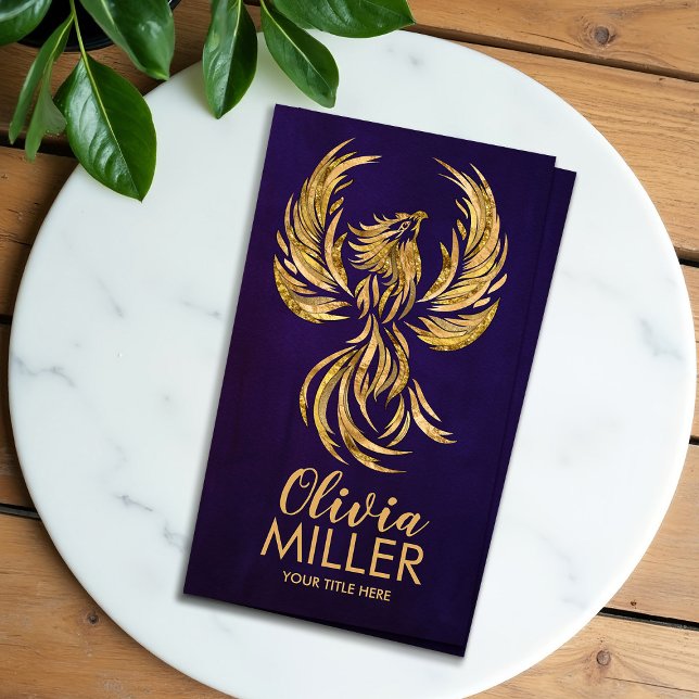 Cartão De Visita Ouro Ascensão Phoenix Bird (Criador carregado)