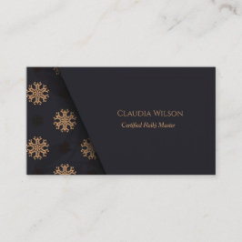 Cartão De Visita Ouro Azul Mandala Reiki Calor espiritual de Energi