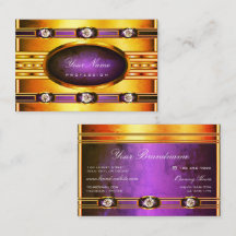 Ouro Brilhante Flashy com Padrões Marble Roxos