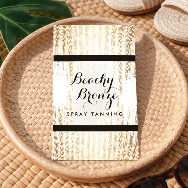 Cartão De Visita Ouro Bronze Pontos de Confetti Pulverização Salão  (Criador carregado)