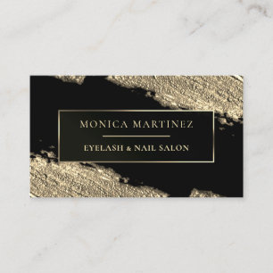 Cartão De Visita Ouro com mancha esmagadora a preto elegante