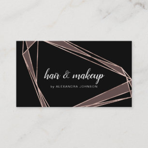 Cartão De Visita Ouro cor-de-rosa - cora a composição geométrica