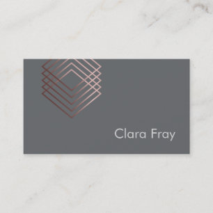 Cartão De Visita ouro cor-de-rosa do falso mínimo moderno elegante