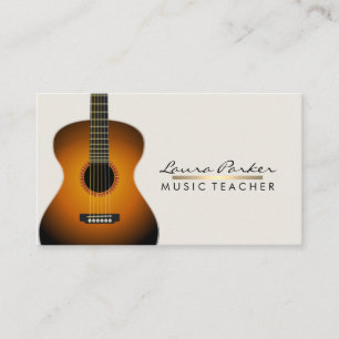 Cartão De Visita Ouro da guitarra do professor de música do músic