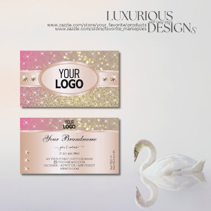 Cartão De Visita Ouro de logotipo Ouros púrpura, cor-de-rosa Doura