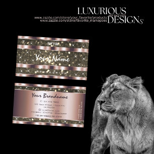 Cartão De Visita Ouro de Rosa das Estrelas de Brilho Dourado Nobre