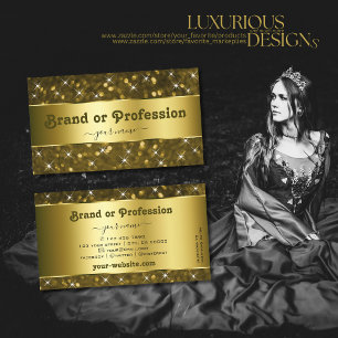 Cartão De Visita Ouro decorativo das estrelas Douradas escuras