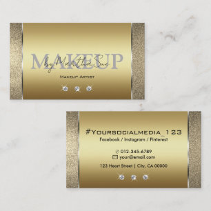 Cartão De Visita Ouro Dourado Elegante Brilhante com Ouros