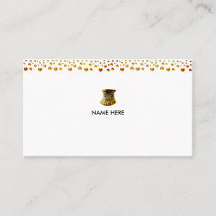 Cartão De Visita Ouro Elegante Confetti em Branco