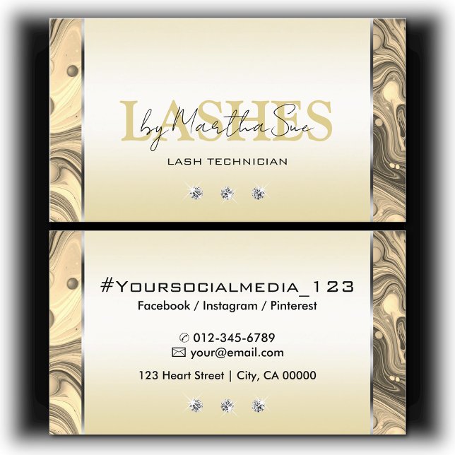 Cartão De Visita Ouro Elegante Dourado Marcado com Ouros (Criador carregado)