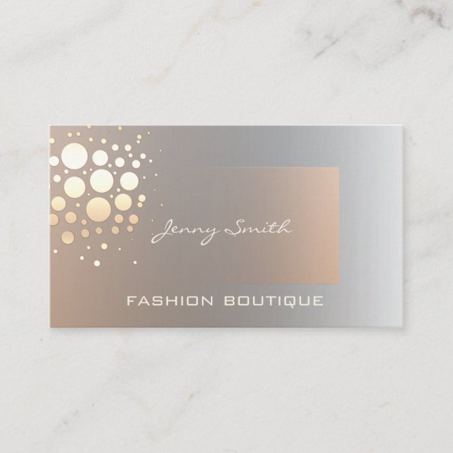 Cartão De Visita Ouro elegante profissional/confete de bronze (Frente)