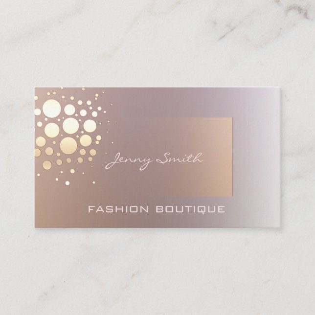 Cartão De Visita Ouro elegante profissional/confete de bronze (Frente)