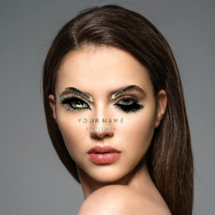 Cartão De Visita Ouro Eyelash Logotipo QRCODE Microblading