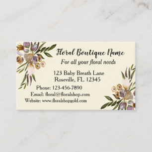 Cartão De Visita Ouro Floral Elegance Boutique
