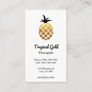 Cartão De Visita Ouro Foil Pineapple