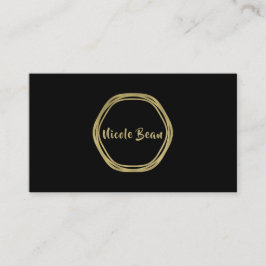 Cartão De Visita Ouro Glam & Anéis Pretos Chic Modern Glam