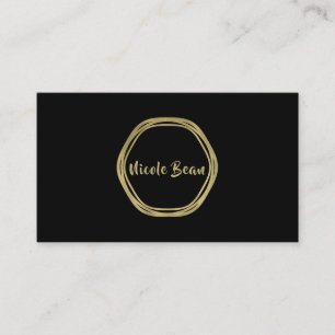 Cartão De Visita Ouro Glam & Anéis Pretos Chic Modern Glam