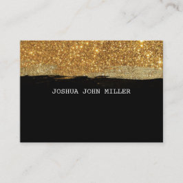 Cartão De Visita Ouro Glitter Preto Grungy Confetti Vip