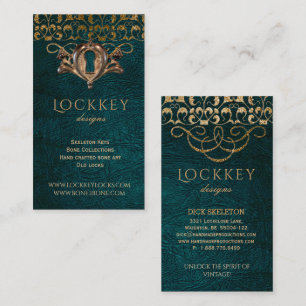 Cartão De Visita Ouro gótico do livro de Steampunk do vintage velh