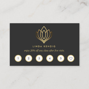Cartão De Visita Ouro Lotus CINZAS ioga de massagem do bem-esta