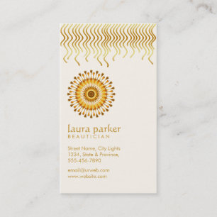 Cartão De Visita Ouro Lotus Flower Yoga Meditation Spa