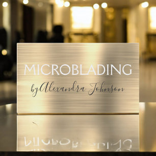 Cartão De Visita Ouro luxuoso metal escovado Microblading