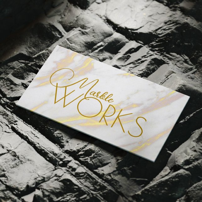 Cartão De Visita Ouro Marble Stone trabalha contadores Monumentos (Perfect for business)