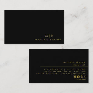 Cartão De Visita Ouro Minimalista Elegante