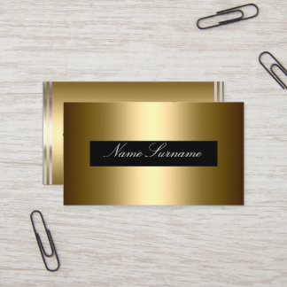 Cartão De Visita Ouro preto abstrato corporativo elegante