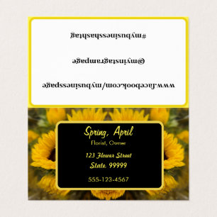 Cartão De Visita Ouro quente Sunflower Personalizado