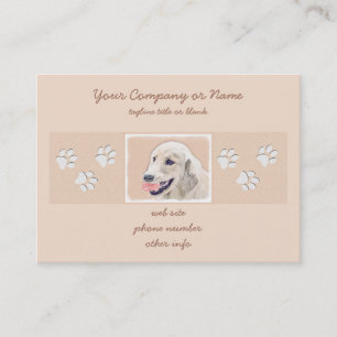 Cartão De Visita Ouro Retriever com Tênis Ball Painting Dog Art