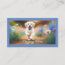 Ouro Retriever Puppy Running in Flowers