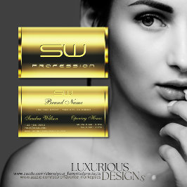 Cartão De Visita Ouro Shimmery com captura de olhos e Faux 3D