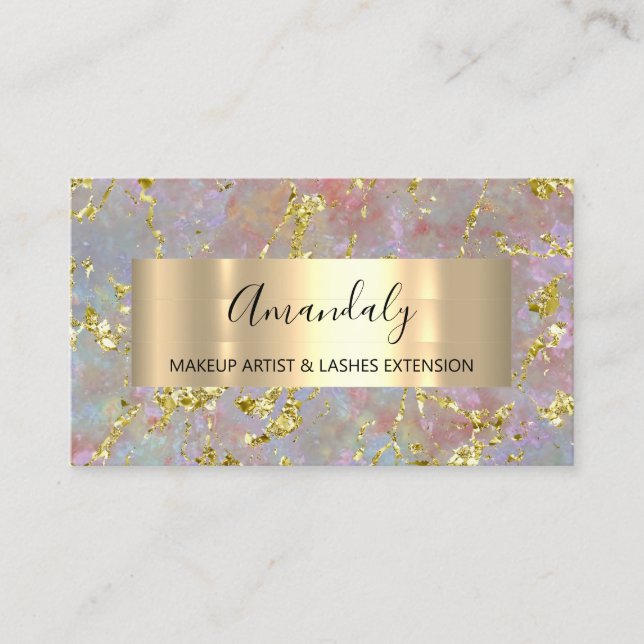 Cartão De Visita Ouro Trave Beleza Compra Abstrato (Frente)