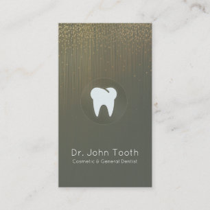 Cartão De Visita Ouro verde da nomeação dental moderna do dentist