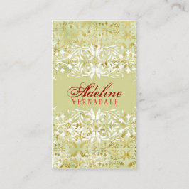 Cartão De Visita Ouro & vermelho do melão do vintage do GC |