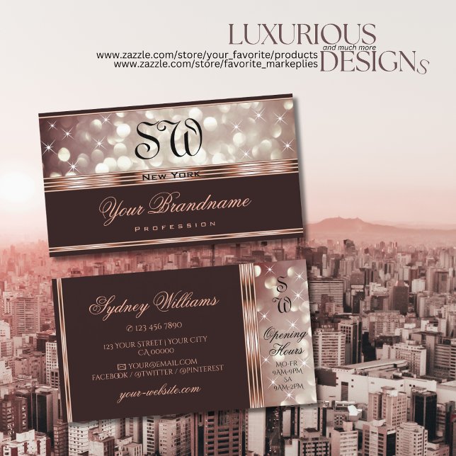 Cartão De Visita Ouros de Estrelas de Brilhante Dourada Elegante (Criador carregado)