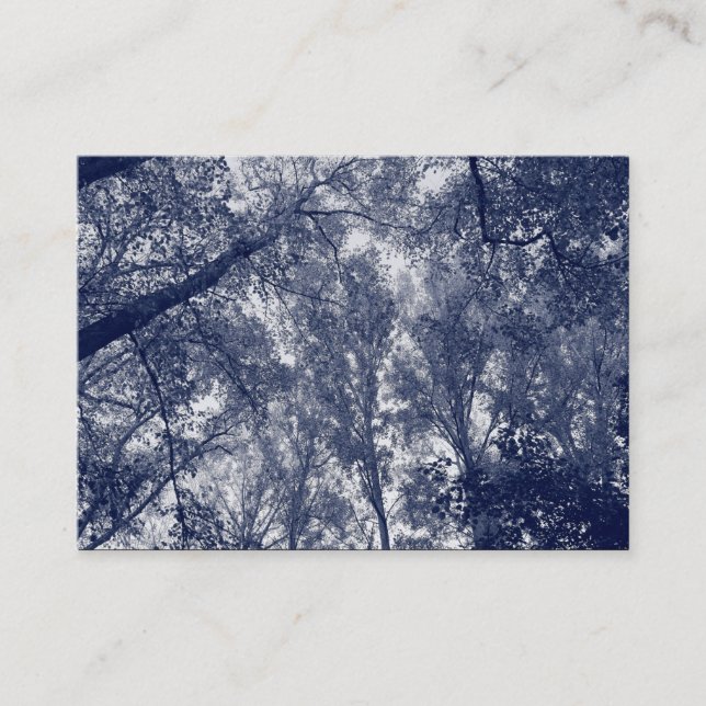 Cartão De Visita Outono azul (Frente)