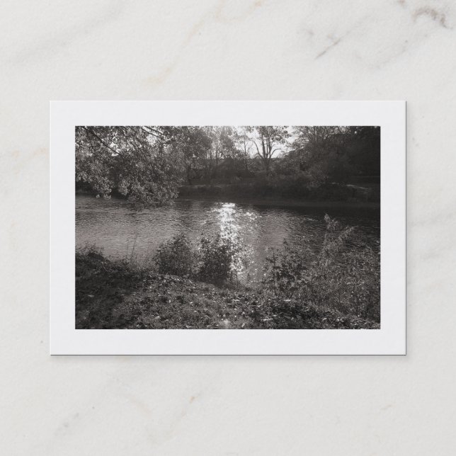 Cartão De Visita Outono no Parque (Bordado) (Frente)