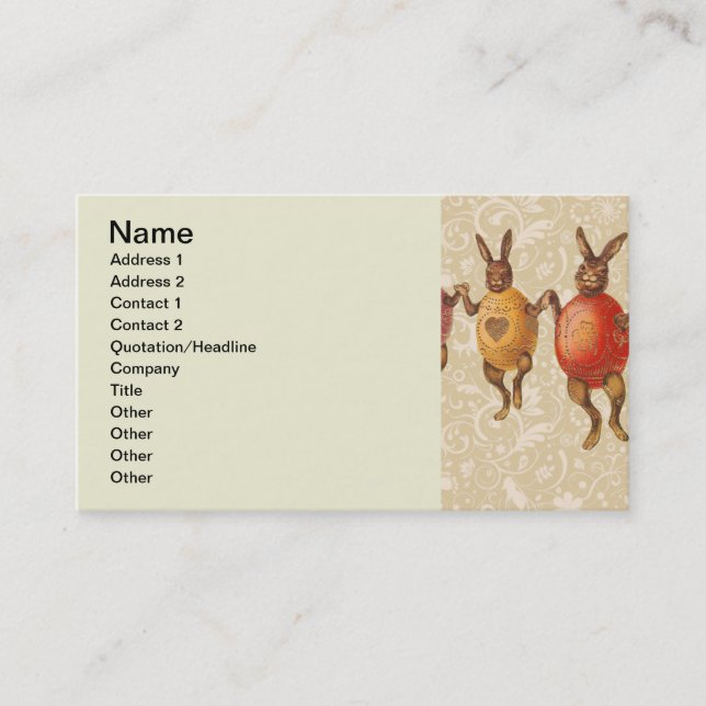 Cartão De Visita Ovos Dançantes De Coelho Da Páscoa (Frente)