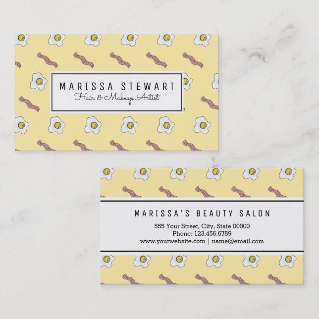 Cartão De Visita Ovos e teste padrão engraçado de Foodie do pequeno (Frente/Verso)