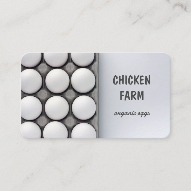 Cartão De Visita Ovos Frescos Biológicos Ovos Biológicos Galhos Faz (Frente)